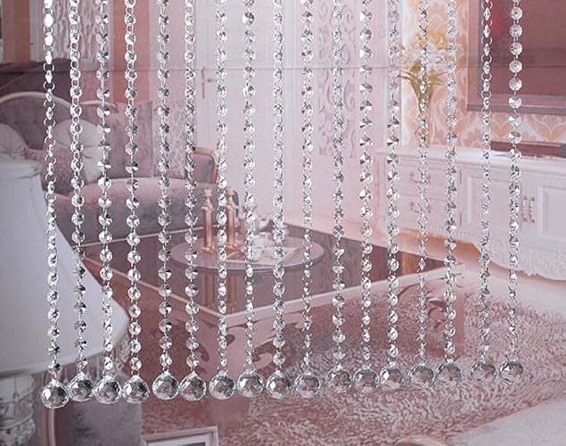 VOVOV 10 Pack (1000CM/30.5FT) Beaded Trim Clear Crystal Garland Chandelier Octagon Beads Chain thumbnail 3