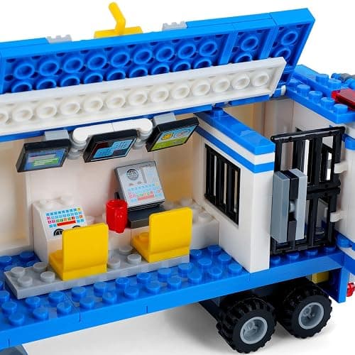 City Police Mobile Command Center Truck Building Blocks, Mobile Police Unit with Prison , Cop Cars STEM Construction Toy Kit , Birthday Xmas Gifts for Kids, Boys, and Girls Ages 6+ (484 Pieces) thumbnail 5