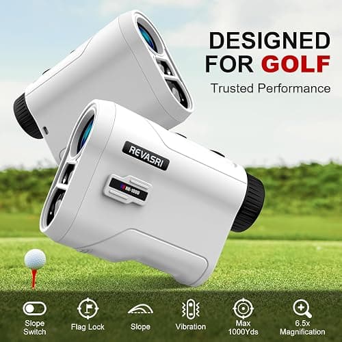 REVASRI Golf Rangefinder with Slope and Pin Lock Vibration, External Slope Switch for Golf Tournament Legal, Rangefinders with Rechargeable Battery 600/1000YDS Laser Range Finder thumbnail 2