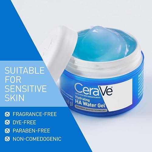 CeraVe Hydrating Hyaluronic Acid Water Gel Moisturizer for Face, 1.7oz | Lightweight Water Gel with Ceramides, Niacinamide and Hyaluronic Acid For Plumping Hydration, Safe For Sensitive Skin thumbnail 7