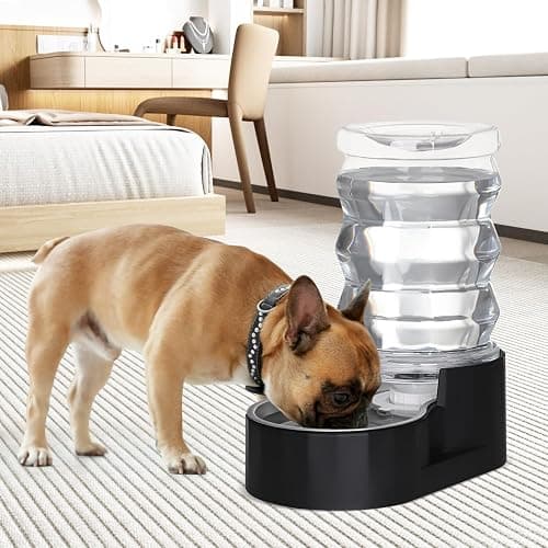 RIZZARI Dog Food Water Dispenser: 7L Automatic Black Large Stainless Steel Waterer with Filter - Gravity Water Feeder - Healthy Hydration for Pets Indoors Outdoors thumbnail 5