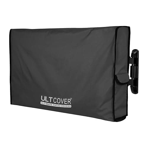 ULTCOVER Waterproof Outdoor TV Cover for 28-32 inch Outside Flat Screen Televisions with Mounts and Stands, Black - Image 1