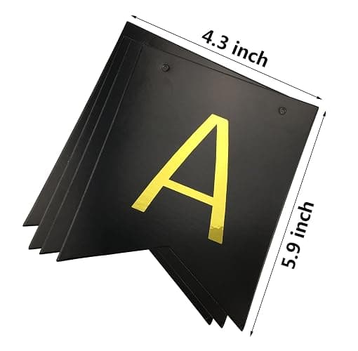 FECEDY Black Happy Birthday Bunting Banner with Shiny Gold Letters Party Supplies thumbnail 5