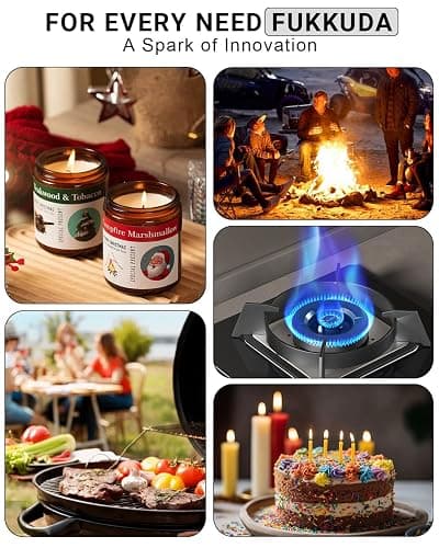 FUKKUDA Electric Candle Lighter with Safety Switch - USB Rechargeable Windproof & Flameless Plasma Arc Lighter, Stocking Stuffers for Women and Men (Obsidian Black) thumbnail 7