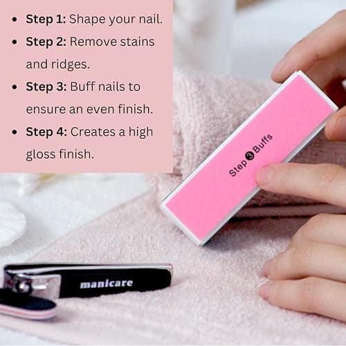 Manicare Nail Buffing Block, 4 Sided Nail File And Buffer For Shaping, Styling, Smoothing And Polishing, Removes Ridges, Instant High Gloss Shine, Easy To Use Manicure Tool For Home Or Salon Use thumbnail 4