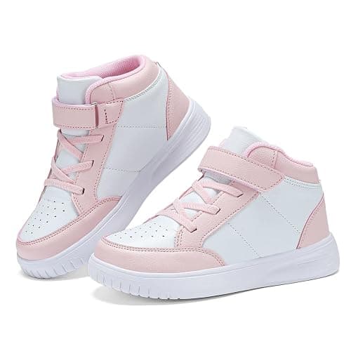 RTOUNT Kids Trainers Boys High Top School Tennis Sneakers for Girls Running Adjustable Strap Shoes thumbnail 4