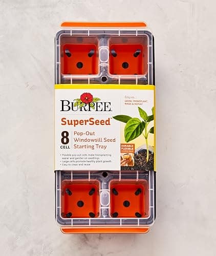 Burpee SuperSeed Windowsill Seed Starting Tray| 8 XL Cell| Reusable & Dishwasher Safe| for Vegetable, Flower & Herb Seeds| Window Garden Seed Starter Kit| Green thumbnail 7