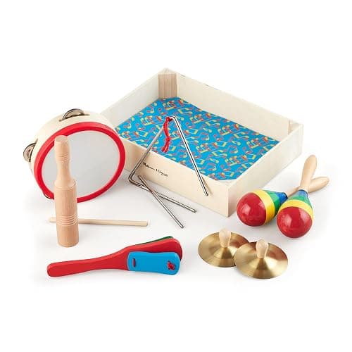 Melissa & Doug Band-in-a-Box Clap! Clang! Tap! - 10-Piece Musical Instrument Set - Image 1