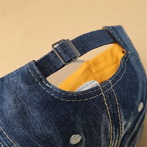 Women's Denim Baseball Cap with Pearl Rhinestone Trendy Y2k Visors UV Protection Sun Hat Outdoor 2026 thumbnail 3