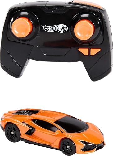 Hot Wheels RC Toy Car, Remote-Control Lamborghini Revuelto in 1:64 Scale, Recharge with USB Cable, Races & Stunts On- and Off-Track with Turbo Boost thumbnail 5