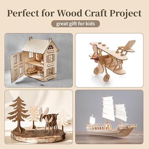 Balsa Wood Sheet, 5 Pack Plywood Sheets, Basswood Sheets 12X12X1/16 Inch, Unfinished Wood Boards Blanks for Laser Cutting, Engraving, Burning, Crafts thumbnail 3