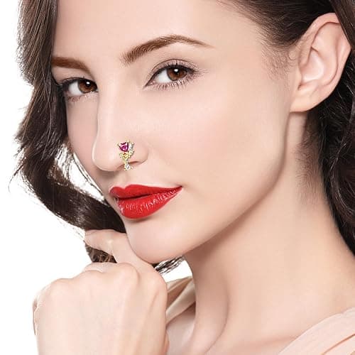 TAMHOO 18Pcs Nose Rings - L Shape, Butterfly & Heart Designs - Gold Nose Studs for Women thumbnail 5