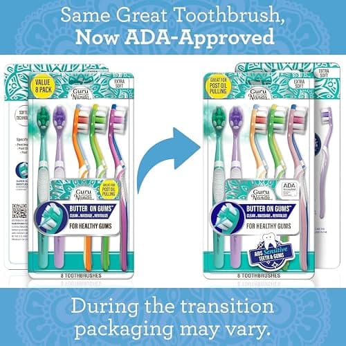 GuruNanda Butter On Gums Toothbrush, ADA Accepted, with 8000+ Ultra Soft Softex Bristles for Sensitive & Receding Gums, Perfect for Whiter Teeth, 8 Ct thumbnail 10