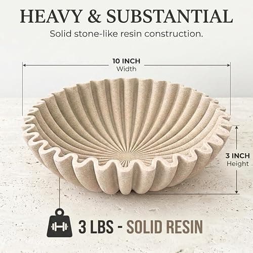 OAKOA Large Decorative Bowl for Home Decor - Purse Bowl Decor - Key Bowl for Entryway Table - Coffee Table Bowl - Organic Modern Home Decor thumbnail 2