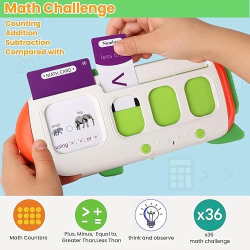 Talking Phonics Card Reader for Kids Ages 3-7, 5-Level Learn-to-Read System with Letter Sounds, Word Blending, Sight Words and Math Games, Preschool Kindergarten Homeschool Learning Toy thumbnail 6