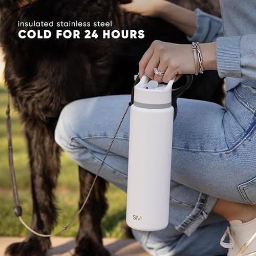 Simple Modern Water Bottle with Straw Lid Vacuum Insulated Stainless Steel Metal Cup Bottles | Reusable Leak Proof BPA-Free Flask for Gym, Travel, Sports | Summit Collection | 22oz, Blush thumbnail 6