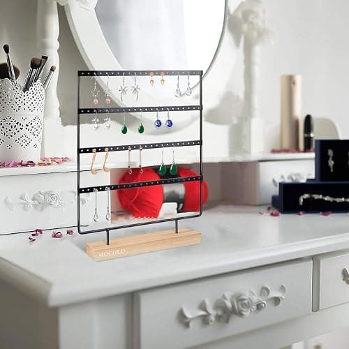 Mocolo Earring Holder Stand, Earring Organizer Display Holder Stand for Hanging Earrings(88 Holes & 4 Layers) thumbnail 2