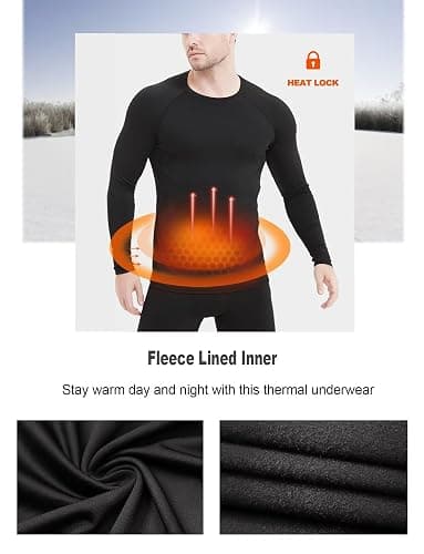 Dalavch 5 Pack Thermal Compression Shirts for Men Long Sleeve Running Gear Undershirt Base Layer for Winter Cold Weather thumbnail 3
