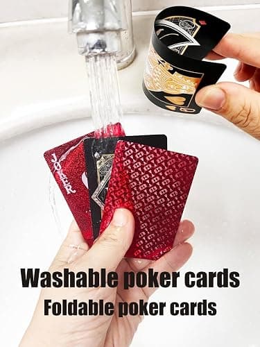 CIBOAN Black Playing Cards,Plastic Playing Card,Waterproof and Super Durable Comfortable to Hold, Good Flexibility,Poker Card Set Suitable for Billiards, Bars, Beach Pools,Gift Playing Cards thumbnail 4