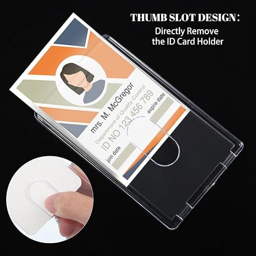 2 Set Badge Holder Retractable Clip Heavy Duty Badge Reel with Acrylic Clear Vertical ID Card Badge Holders for Work Office Nurse Teacher Student thumbnail 3
