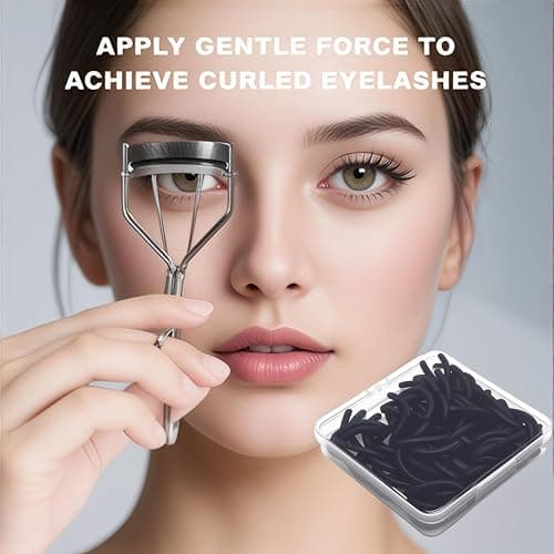 80Pack Fit for elf Eyelash Curler Refills,High Elasticity Silicone Replacement Pad Compatible with e.l.f. Pro Eyelash Curler,Gentle & Safe,Use with Eye Lash Curler. thumbnail 3