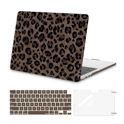 MOSISO Compatible with MacBook Air 13 inch Case M5 2026 M4 2025 M3 M2 2024-2022 A3449 A3240 A3113 A2681, Hard Shell&Keyboard Cover&Screen Protector for MacBook Air 13.6 inch Case, Brown Wild Leopard - Image 1