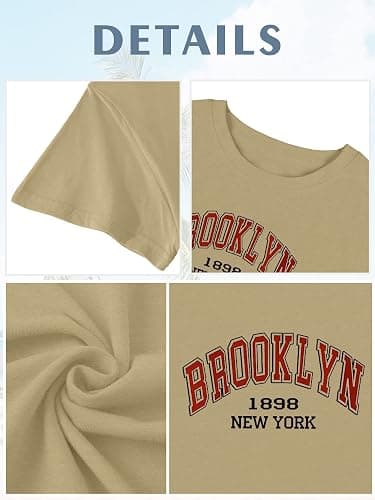 TAKEYAL Women Los Angeles Graphic T Shirts California Letter Print Short Sleeve Tee Loose Casual Tops thumbnail 4