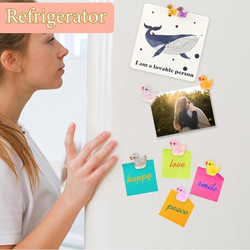 YOJO 16PCS Luminous Mini Resin Duck Fridge Magnets, Strong Colorful Refrigerator Magnets, Decorative Magnets for Fridge Locker Whiteboard Kitchen Office Classroom Decor thumbnail 4