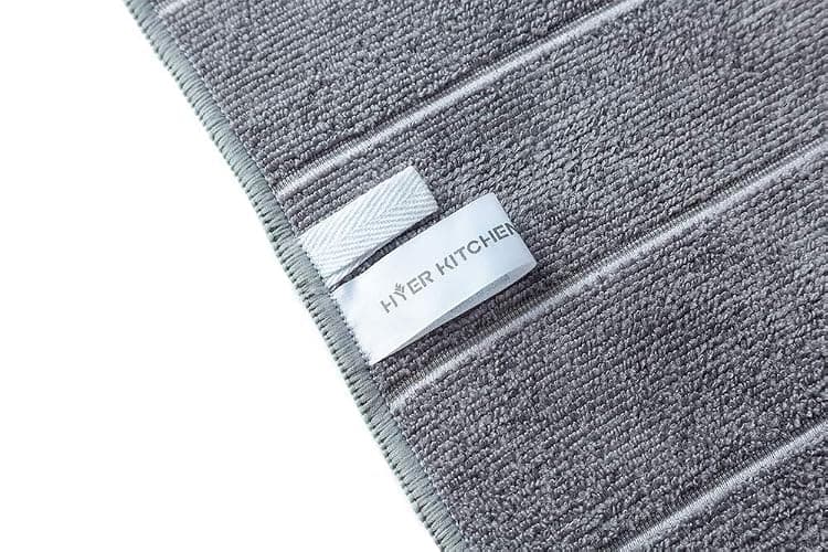 Microfiber Kitchen Towels - Super Absorbent, Soft and Solid Color Dish Towels, 8 Pack (Stripe Designed Grey and White Colors), 26 x 18 Inch - Grey thumbnail 5