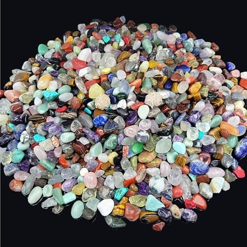 800Pcs+ (3lb) Gemstones and Crystals Set,30Kinds+ Bulk Rocks and Minerals Science Kit,Rocks Collections for Kids,Tumbled Chips Crystals,Crushed Stones thumbnail 2