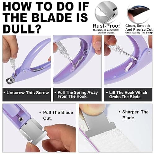 Light Purple Nail Clippers with Magnets Sizers for Acrylic Nails, Artificial Fake Nail False Nail Tip Cutter Trimmer Manicure Pedicure Sharp Blade Clip Tool For Salon Home Art Beauty thumbnail 7
