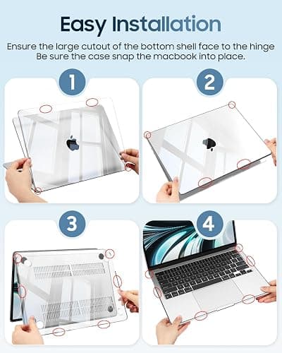 Fintie Hülle Kompatibel mit MacBook Air 15 Zoll M5 M4 M3 M2 (2026-2023) | A3448 A3241 A3114 A2941, Ultradünne Hartschale Schutzhülle Snap Case Cover, Transparent thumbnail 9