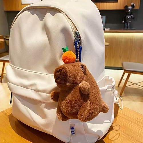 YUNBIAOSEN Plush Capybara Keychain, Squishy Animal Keychain That Poops Bubble, Cute Capybara Plush for Backpack, Bag, Car, Friends, Family (Brown) thumbnail 6