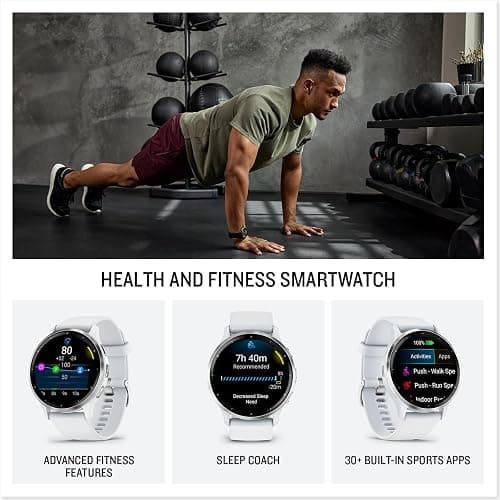 Garmin Venu 3S, 41mm GPS smartwatch, AMOLED touchscreen, all-day advanced health & fitness features, voice functionality, music storage, wellness smartwatch with up to 10 days battery life,Pebble Grey thumbnail 2