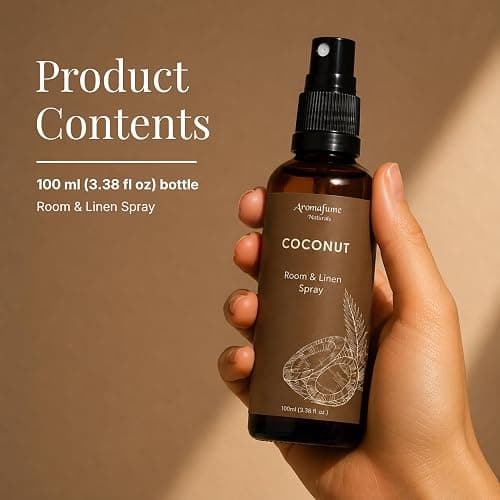 Coconut Air Freshener Spray for Room, Linen & Pillow 100ml by Aromafume | Made with Pure Coconut Essential Oil | Aromatherapy Spray to Calm and Soothe | Mist for Bedding, Fabrics thumbnail 3