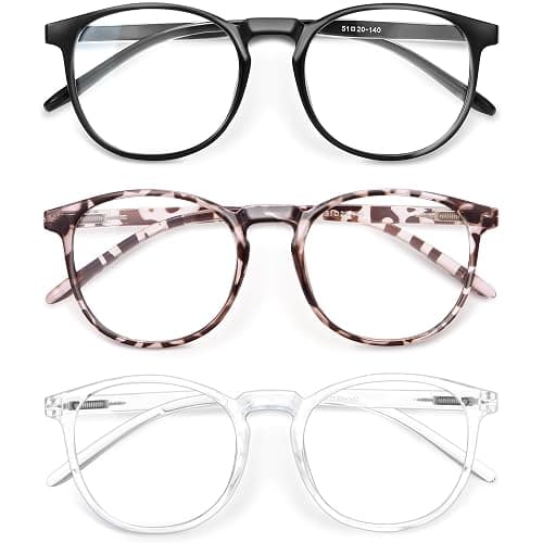 IBOANN Blue Light Blocking Glasses Women/Men, Round Fashion Retro Frame, Vintage Fake Eyeglasses with Clear Lens - Image 1