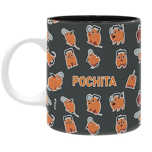 ABYSTYLE Chainsaw Man Pochita Ceramic Coffee Mug 11 Fl Oz, Black and Orange Design Drinkware & Kitchen Anime Merch thumbnail 2