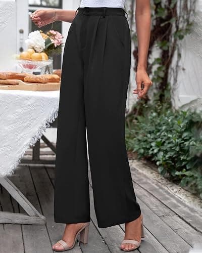 GRAPENT Wide Leg Pants for Women Work Business Casual High Waisted Dressy Pants Flowy Trousers Office thumbnail 4