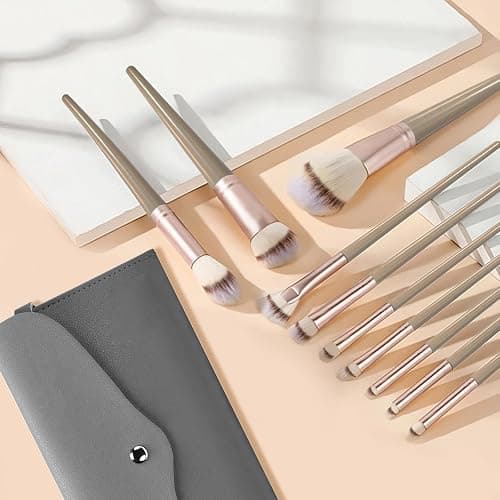 Makeup Brushes Set, 15 Pcs Professional Foundation Eyeshadow Powder Blending Brush Set, Makeup Brushes with Bag for Face, Eyebrow, Concealer thumbnail 6