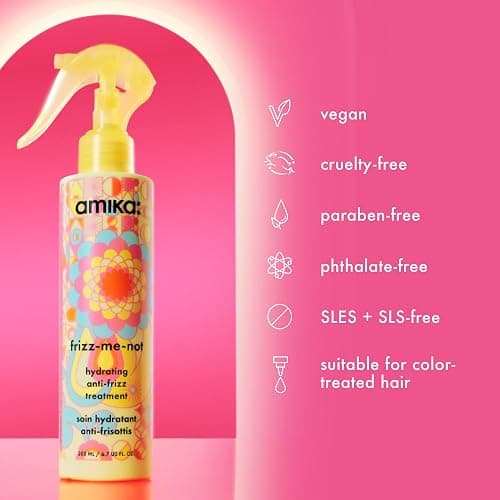 amika frizz-me-not hydrating anti-frizz treatment | lightweight hydrating spray for medium to thick coarse hair types 2a-4c, humidity + heat protection, smooth frizz for up to 3 days thumbnail 13