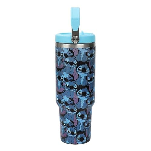 Disney Stitch All-Over Print Blue 40 Oz Stainless Steel Tumbler With Handle thumbnail 4