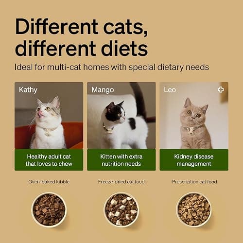 PETLIBRO Automatic Cat Feeders for 2 Cats, RFID Collar Tag for Exclusive Meals, Cats Recognition to Stop Food Stealing, Diet Tracking for Multi-Pet Homes and Different Diets, Pet Feeder Pack of 2 thumbnail 5