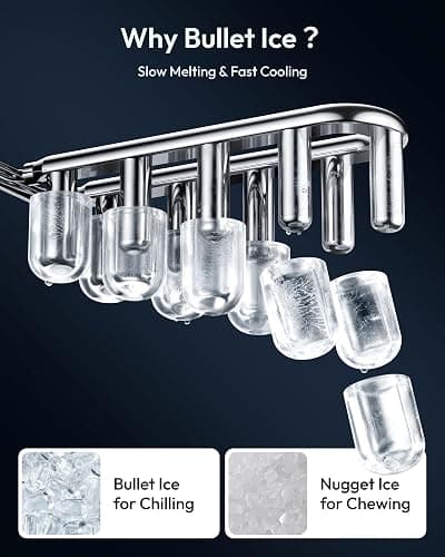 EUHOMY Countertop Ice Maker Machine with Handle, 26lbs in 24Hrs, 9 Ice Cubes Ready in 6 Mins, Auto-Cleaning Portable Ice Maker with Basket and Scoop, for Home/Kitchen/Camping/RV. (Black) thumbnail 6