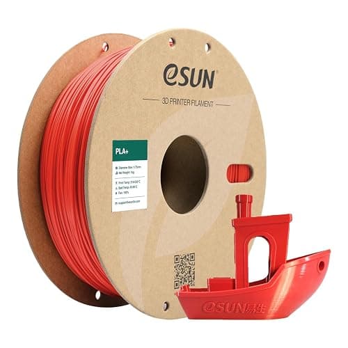 eSUN PLA+ Filament 1.75mm, Enhanced Toughness 3D Printer Filament PLA Plus, Dimensional Accuracy +/- 0.03mm, 1KG Spool (2.2 LBS) 3D Printing Filament for 3D Printers, Red - Image 1