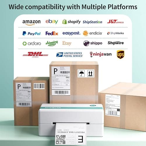 Rongta Thermal Shipping Label Printer, Bluetooth Wireless 4x6 Sticker Label Maker for Package, Compatible with Windows, Mac, Android & iPhone, Used for Small Business thumbnail 6