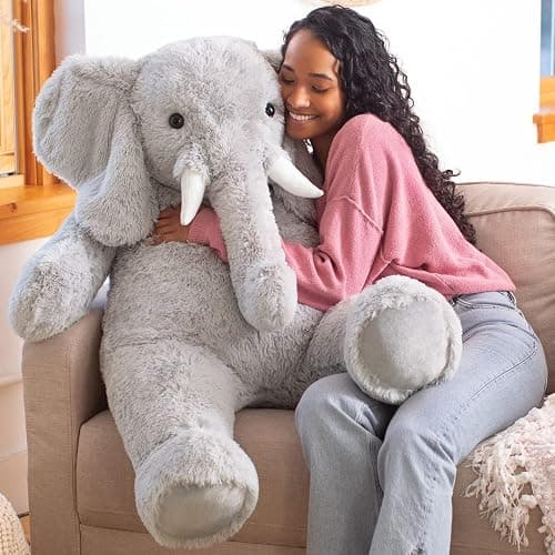 Vermont Teddy Bear Giant Elephant Stuffed Animal | Soft Emotional Support Elephant Plush, Crafted in USA | 4 Ft | Plush Toy for Kids & Adults | Giant Collection - Image 1