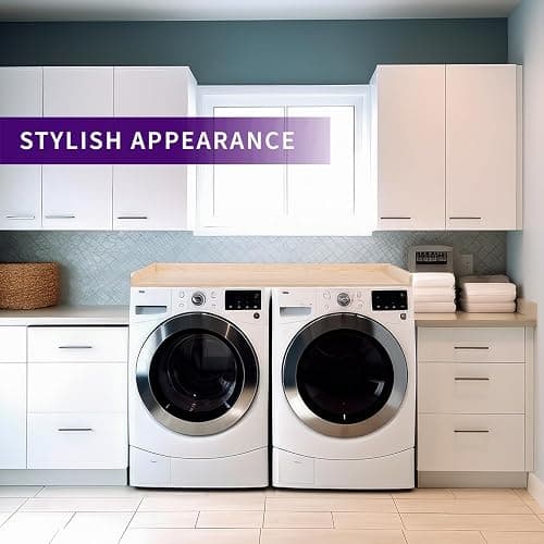 Life Finds 54 inch Washer Dryer Countertop with Safety Ledge for Laundry Room Organization, Light Wood, LF-WDCT1C thumbnail 9