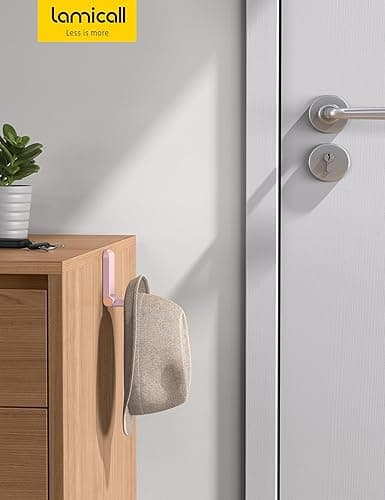 Lamicall Headphone Stand, Sticky Headset Hanger - Adhesive Headphone Holder Hook Mount, Headset Stand Holder Clip Under Desk, Earphone Clamp for Airpods Max, HyperX, Sennheiser, Pink - Pink - One Pack thumbnail 5