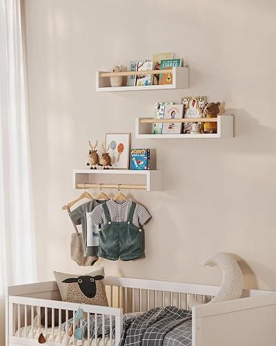 G&W Gruwald Nursery Book Shelves, Set of 3, Wall Bookshelf, Book Shelf for Kids Rooms, Wall Book Shelves for Bedroom Kids, Floating Shelf, Nursery Decor thumbnail 2