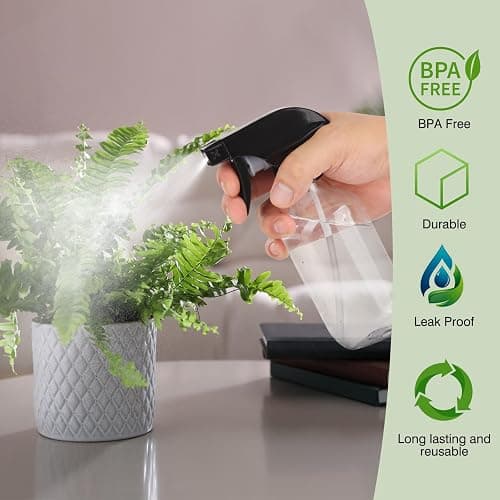 KREMORV Spray Bottles 10oz/300ml Plastic Spray Bottle Empty Refillable Container with Adjustable Head Sprayer, Mist/Stream Water Bottle for Cleaning Products, Plants, Pet Training, Hairstyling thumbnail 7
